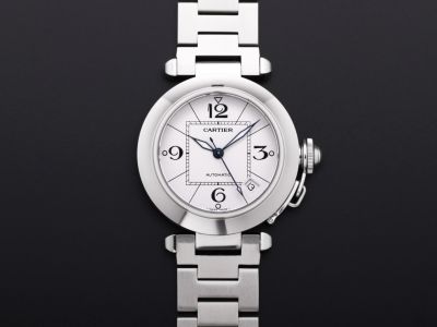 Cartier Classic  PASHA DE CARTIER 35mm Watch SS White Dial For Ladies
